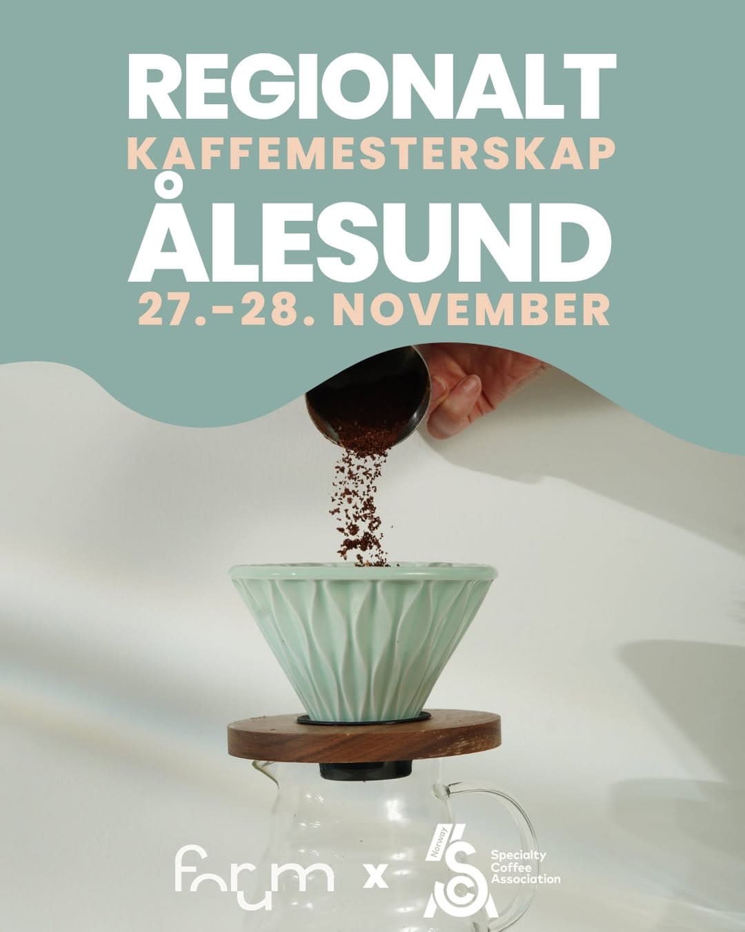 Plakat for regionalt kaffemesterskap i Ålesund 27.–28. november — Forum x SCA Norway